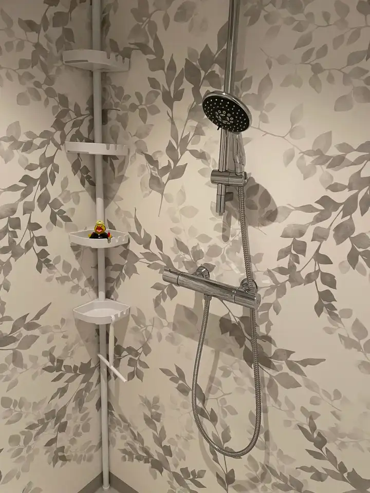 Dusche mit Regenbrause im Badezimmer